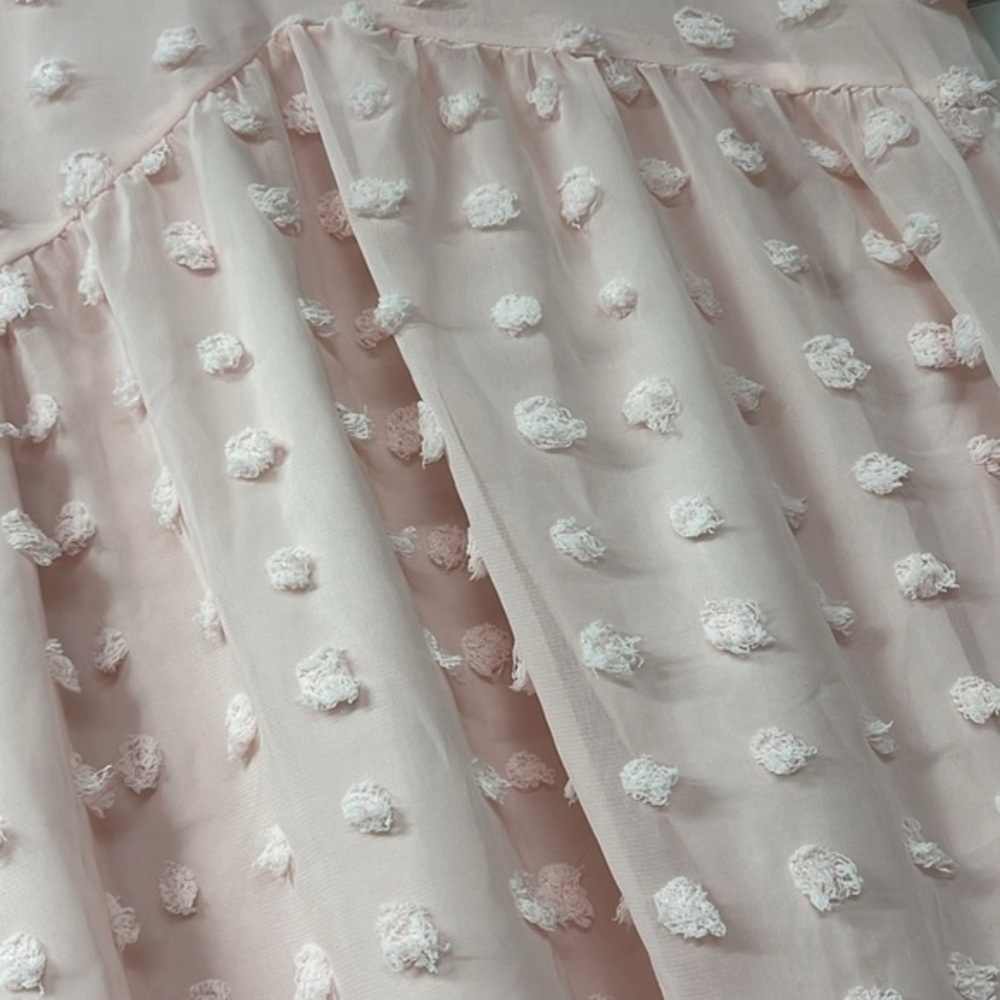 NWT Short Sleeve Swing Mini Beach Sundress A-line V Neck Light Pink Medium - Picture 2 of 5
